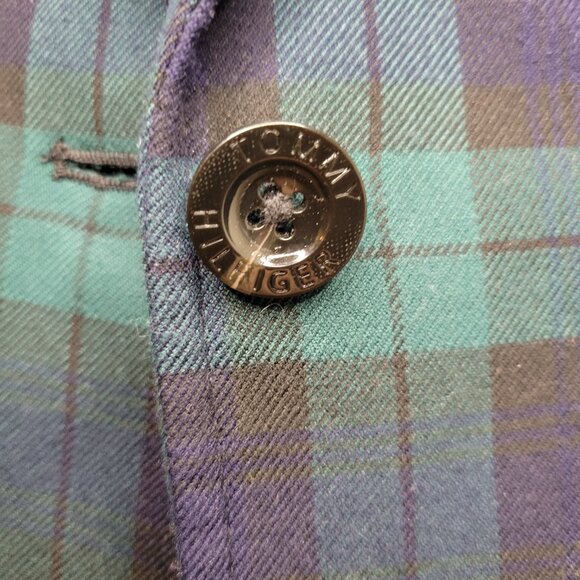 Tommy Hilfiger Plaid Blazer Sz 10 Boss Lady Vibe - Picture 6 of 14